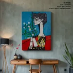 Jacqueline with flowers by Pablo Picasso (1954)