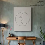 Boho line drawing moon