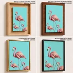 Three pink flamingo