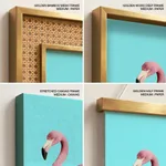 Three pink flamingo