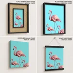 Three pink flamingo