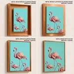 Three pink flamingo