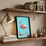 Three pink flamingo