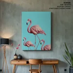 Three pink flamingo