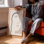 Colorful abstract line drawing face