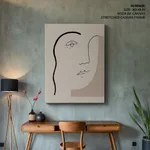 Colorful abstract line drawing face