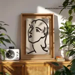 Vintage abstract matisse line figure