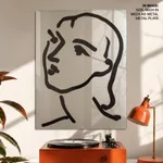 Vintage abstract matisse line figure