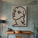 Vintage abstract matisse line figure
