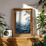 Blue circle ocean waves