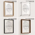 Line drawing monstera leaf