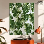Colorful background monstera leaf
