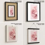 Circle rose pink abstract botanical