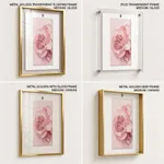 Circle rose pink abstract botanical