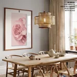 Circle rose pink abstract botanical