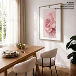 Circle rose pink abstract botanical