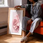 Circle rose pink abstract botanical