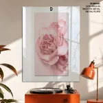 Circle rose pink abstract botanical