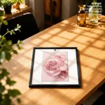 Circle rose pink abstract botanical