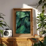 Dark green palm leaf