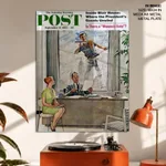 The window washer by Norman Rockwell (1960)