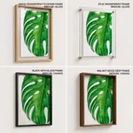 Watercolour green monstera leaf