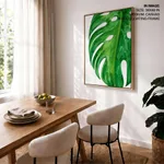 Watercolour green monstera leaf