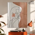 Abstract line drawing minimalist face