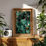 Watercolour cactus with orange flowers
