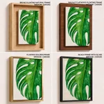 Beige green monstera leaf