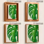 Beige green monstera leaf