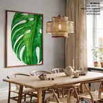 Beige green monstera leaf