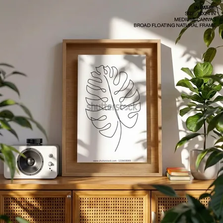 Black line drawing flower leaf
