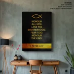 Honour all men love the brotherhood - 1 Peter 2:17, Bible verse, Framed wall art