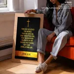 For god so loved the world - John 3:16, Bible verse, Framed wall art