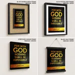 For with god nothing shall be impossible - Luke 1:37, Bible verse, Framed wall art