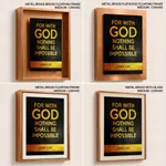 For with god nothing shall be impossible - Luke 1:37, Bible verse, Framed wall art