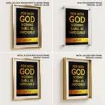 For with god nothing shall be impossible - Luke 1:37, Bible verse, Framed wall art