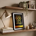 For with god nothing shall be impossible - Luke 1:37, Bible verse, Framed wall art