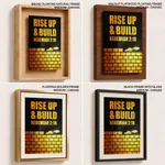 Rise up and build - Nehemiah 2:18, Bible verse, Framed wall art