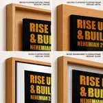 Rise up and build - Nehemiah 2:18, Bible verse, Framed wall art
