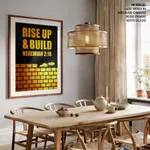 Rise up and build - Nehemiah 2:18, Bible verse, Framed wall art