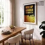 Rise up and build - Nehemiah 2:18, Bible verse, Framed wall art