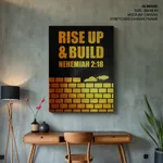 Rise up and build - Nehemiah 2:18, Bible verse, Framed wall art