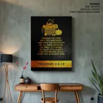 Honour the lord with thy substance - Proverbs 3:9-10, Bible verse, Framed wall art