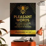Pleasant words - Proverbs 16:24, Bible verse, Framed wall art