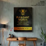 Pleasant words - Proverbs 16:24, Bible verse, Framed wall art