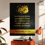 Favour is deceitful - Proverbs 31:30, Bible verse, Framed wall art
