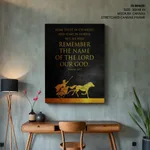 Remember the name of the lord our God - Psalm 20:7, Bible verse, Framed wall art