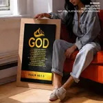 God is our refuge and strength - Psalm 46:1-3, Bible verse, Framed wall art